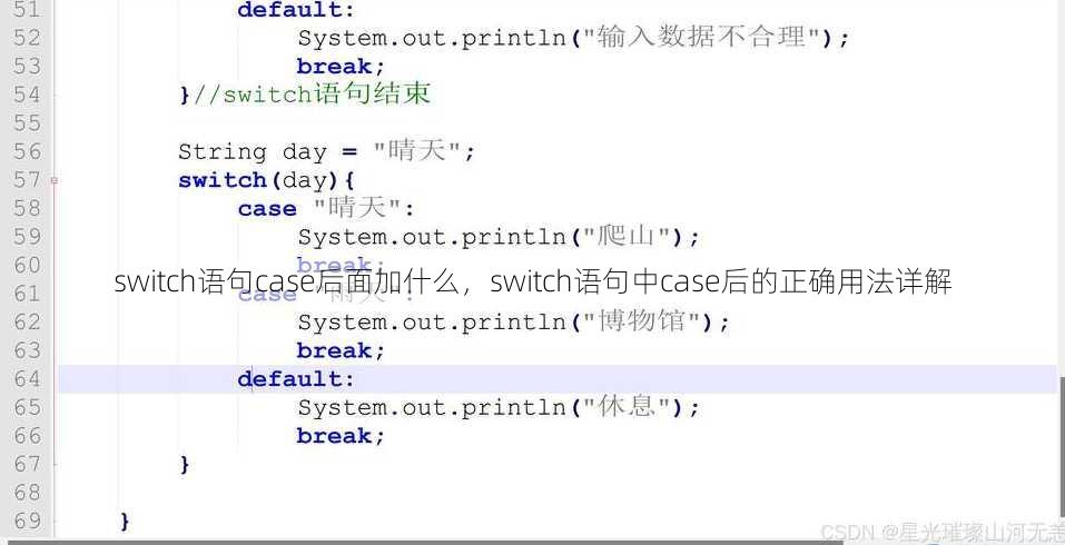 switch语句case后面加什么