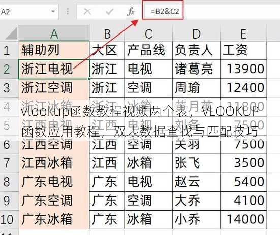 vlookup函数教程视频两个表