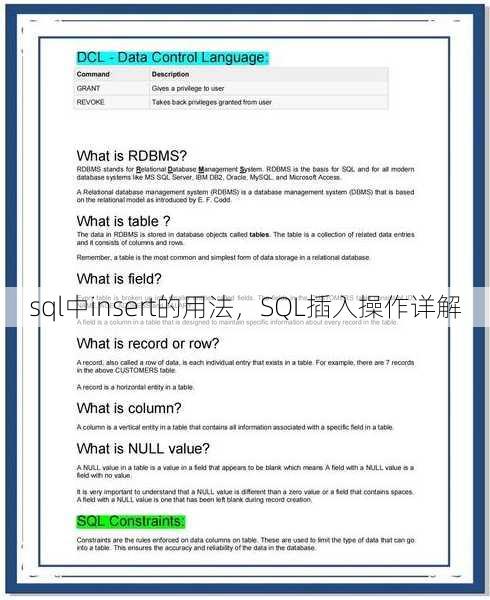 sql中insert的用法