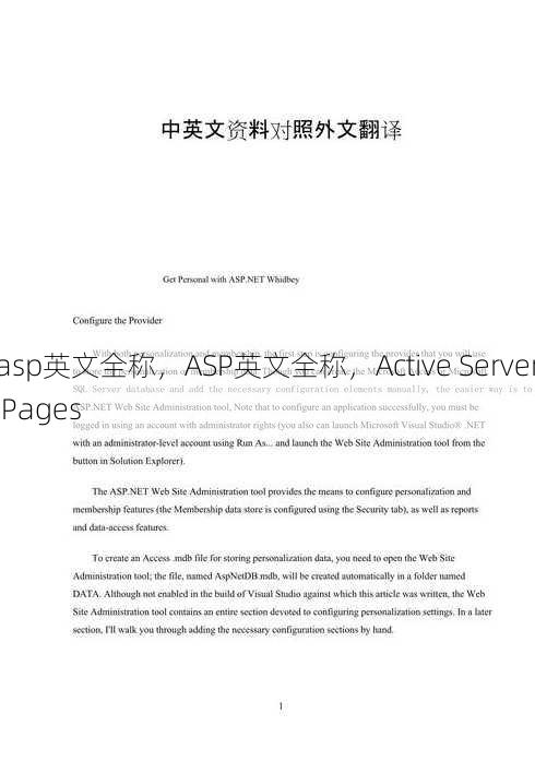 asp英文全称
