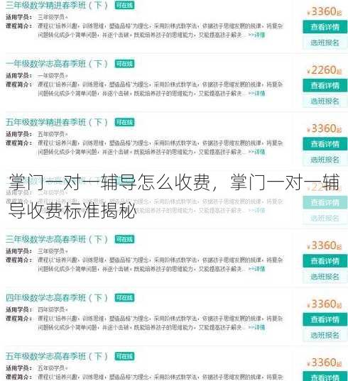 掌门一对一辅导怎么收费