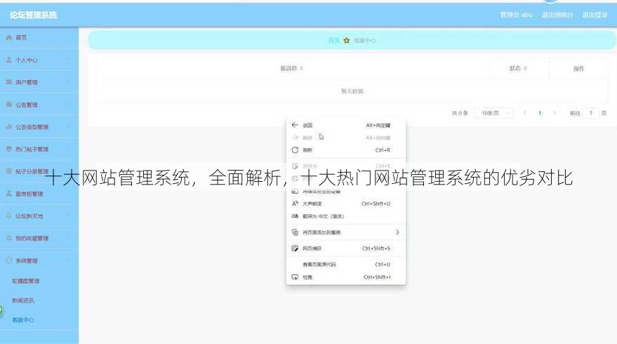 十大网站管理系统