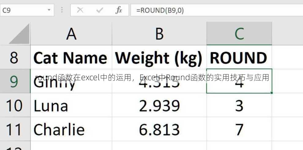 round函数在excel中的运用