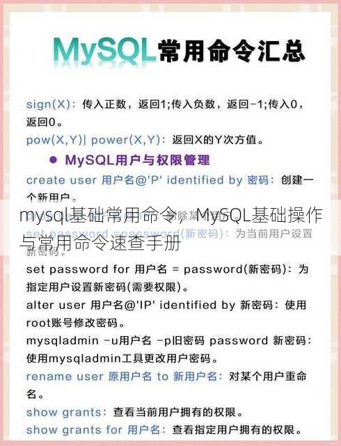 mysql基础常用命令