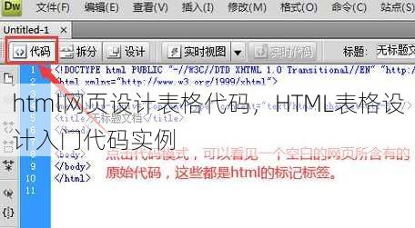 html网页设计表格代码
