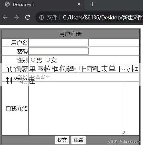 html表单下拉框代码