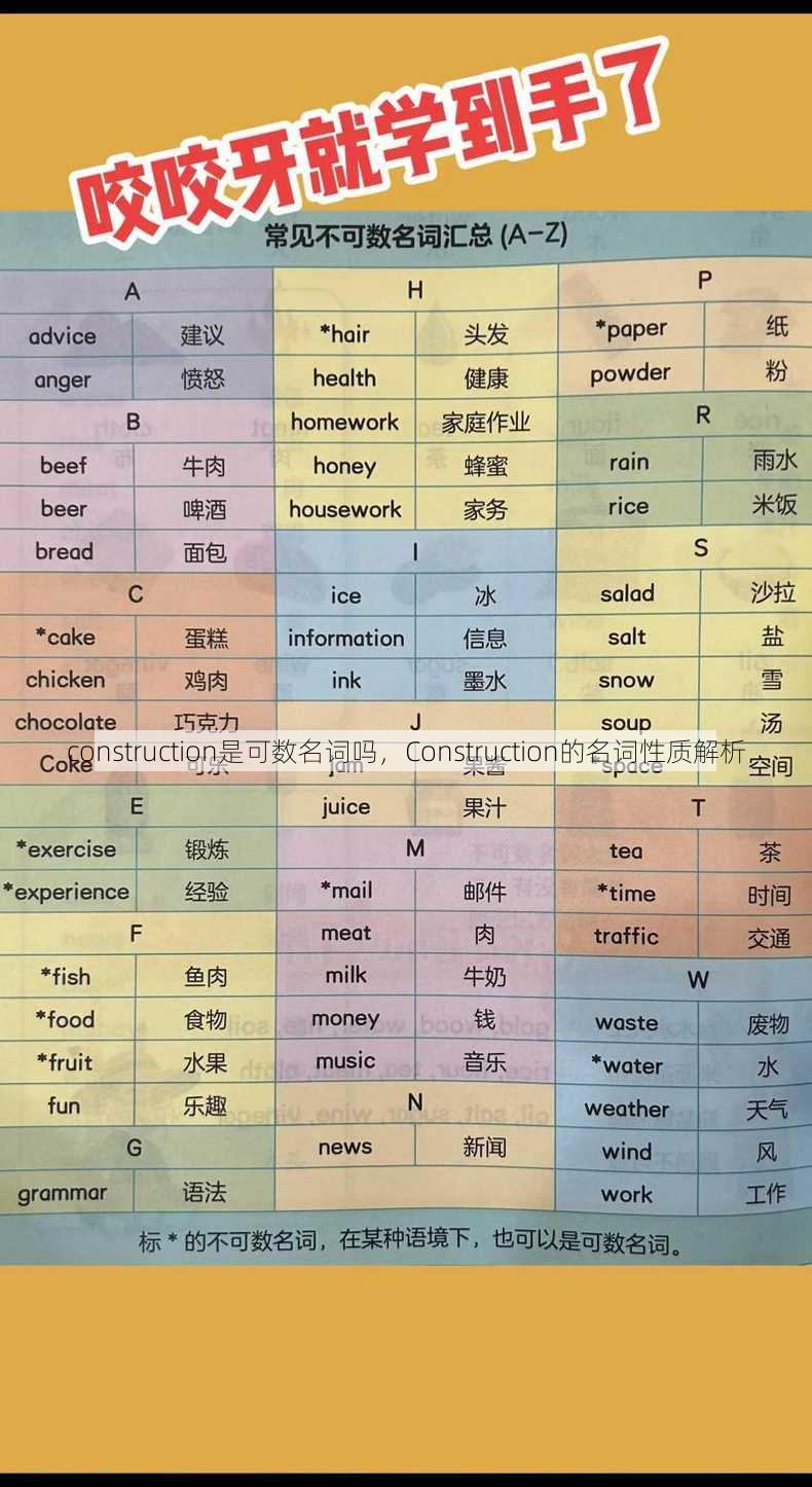 construction是可数名词吗