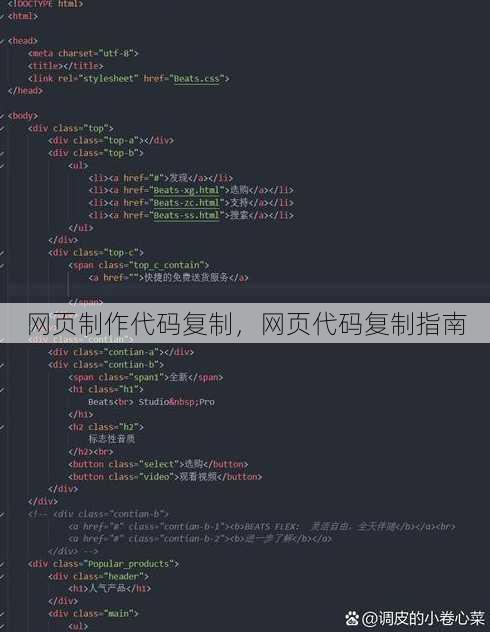 网页制作代码复制