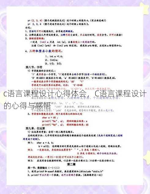 c语言课程设计心得体会