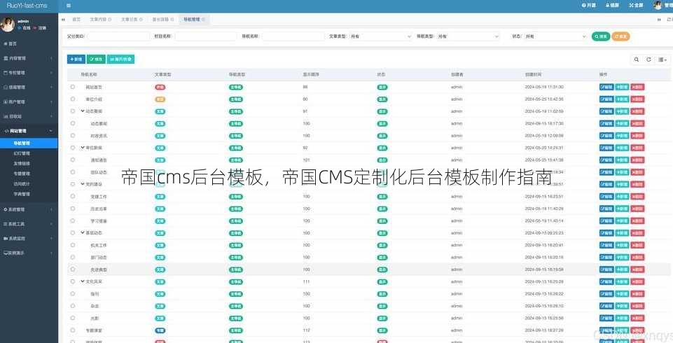 帝国cms后台模板