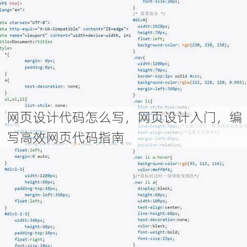 网页设计代码怎么写