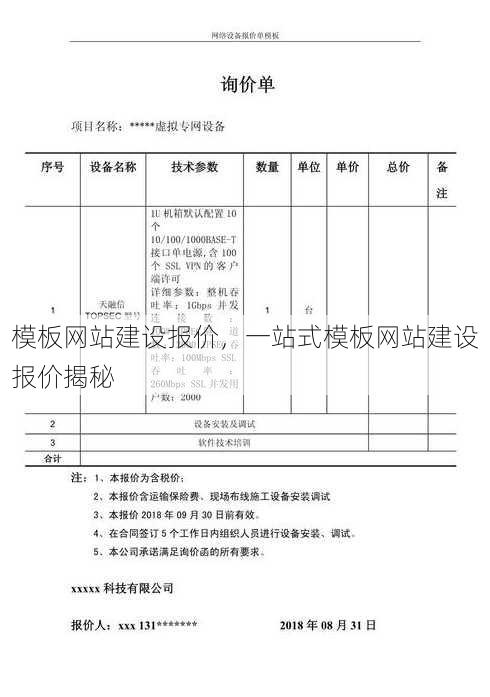 模板网站建设报价