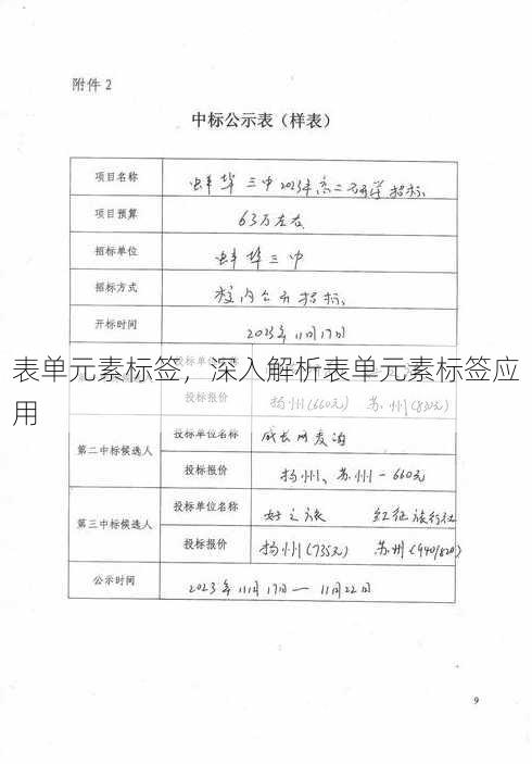 表单元素标签