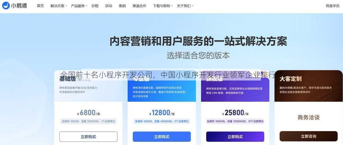全国前十名小程序开发公司