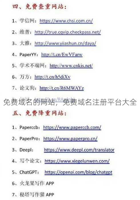 免费域名的网站