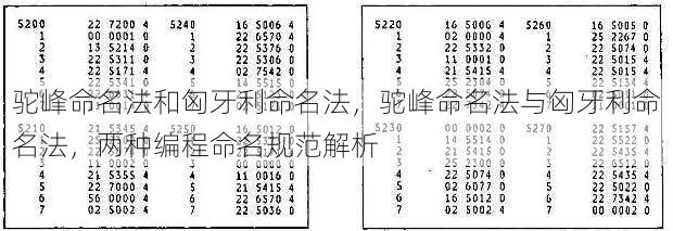 驼峰命名法和匈牙利命名法