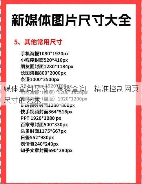 媒体查询尺寸