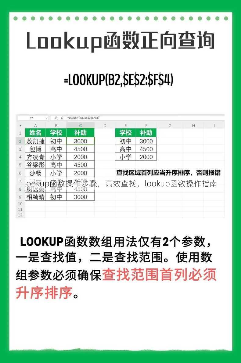 lookup函数操作步骤