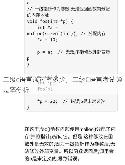 二级c语言通过率多少