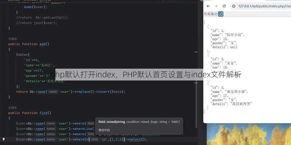 php默认打开index