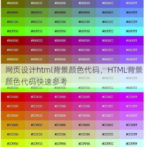 网页设计html背景颜色代码