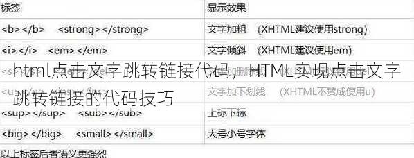 html点击文字跳转链接代码