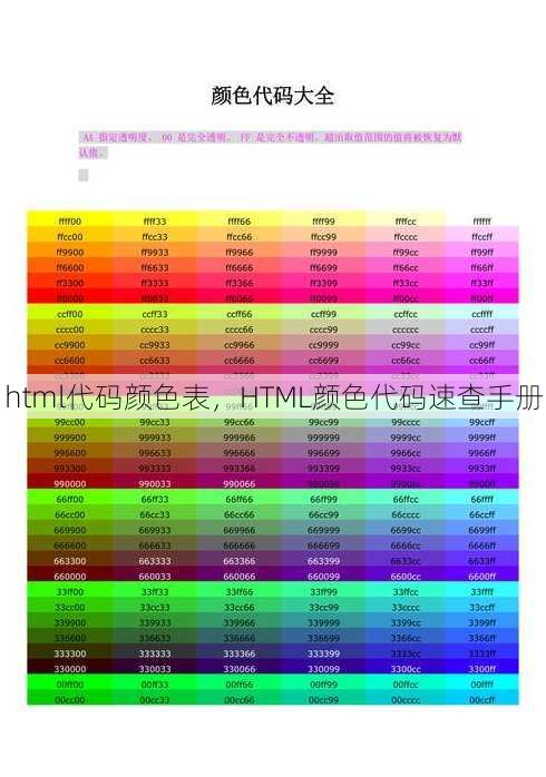 html代码颜色表