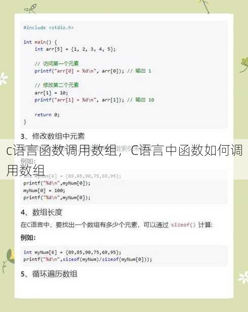 c语言函数调用数组