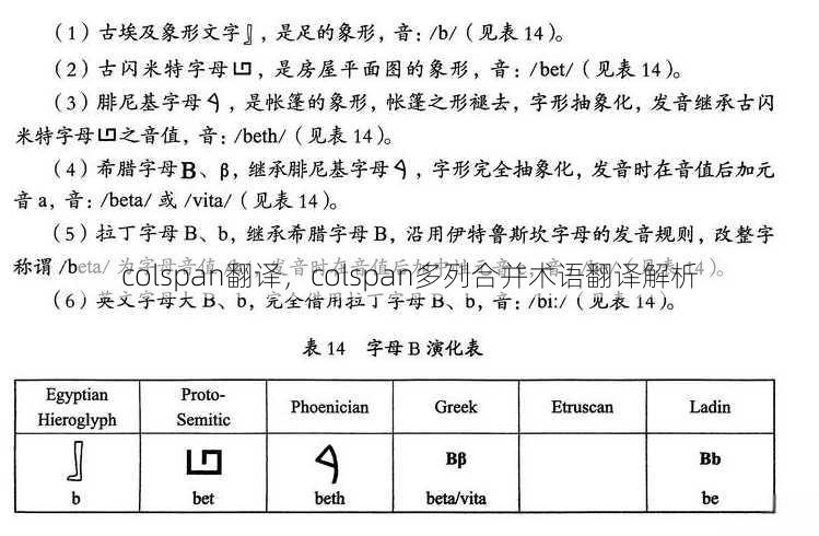 colspan翻译