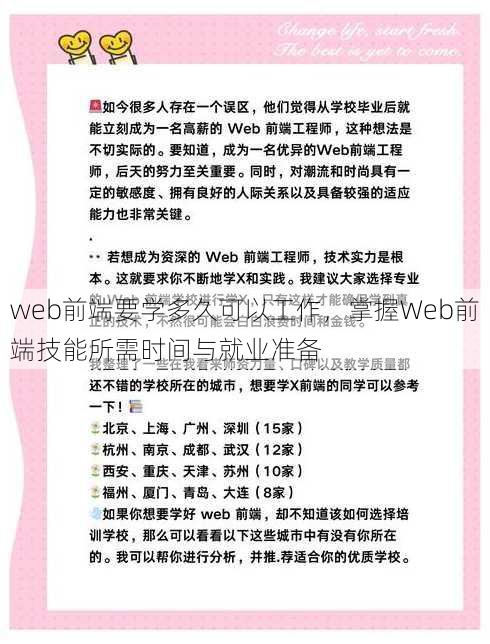 web前端要学多久可以工作