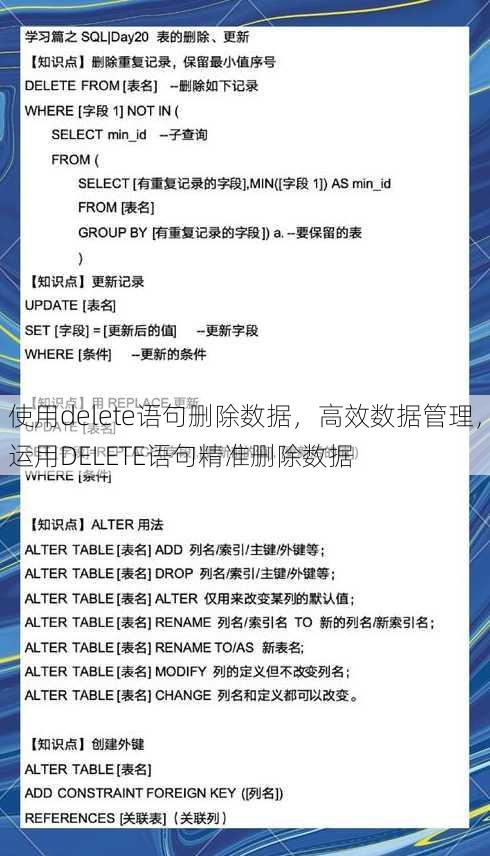 使用delete语句删除数据