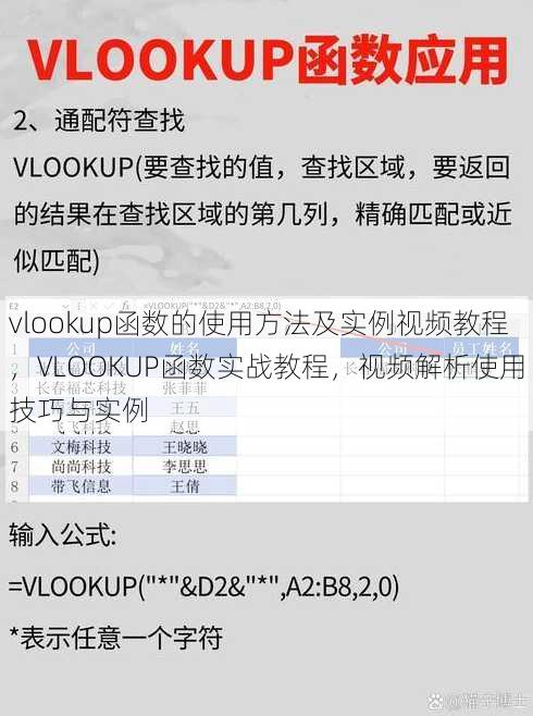 vlookup函数的使用方法及实例视频教程