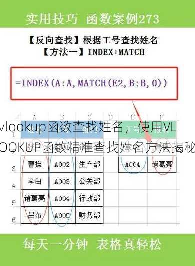 vlookup函数查找姓名