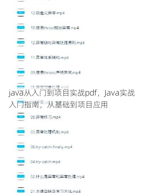 java从入门到项目实战pdf
