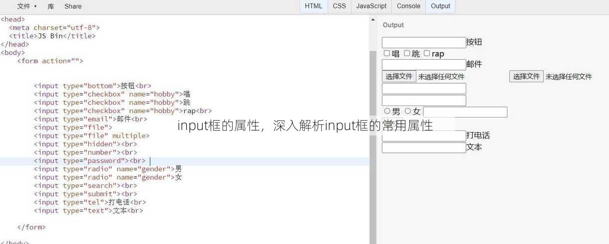 input框的属性