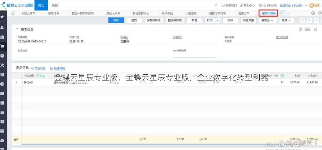 金蝶云星辰专业版