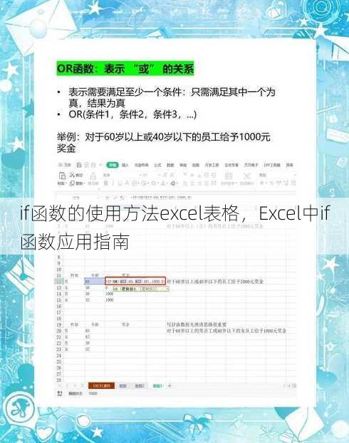 if函数的使用方法excel表格