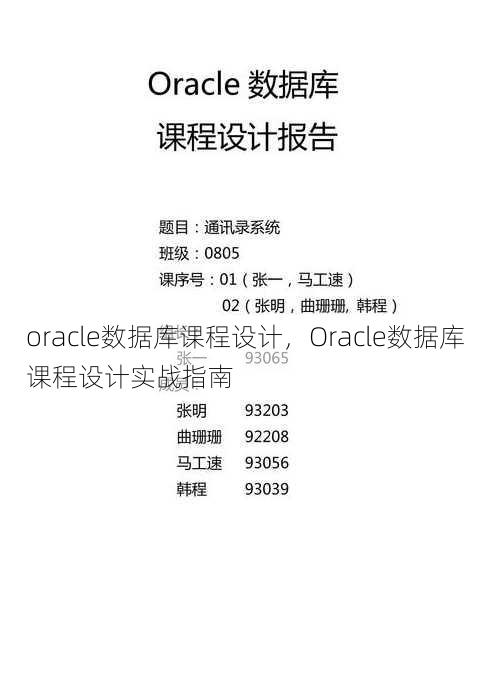 oracle数据库课程设计