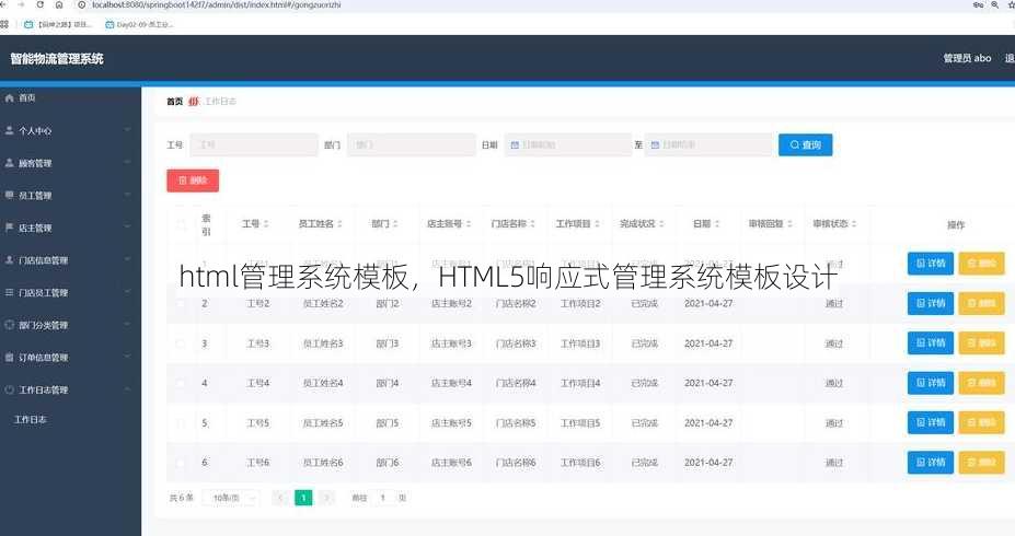 html管理系统模板