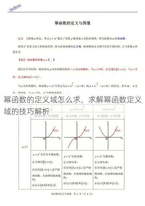 幂函数的定义域怎么求
