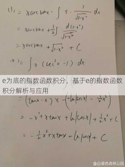 e为底的指数函数积分