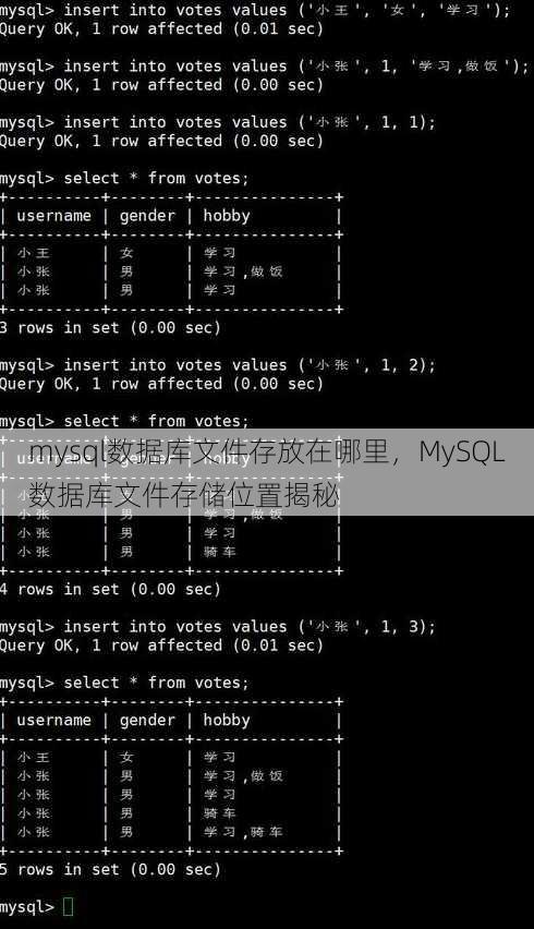 mysql数据库文件存放在哪里