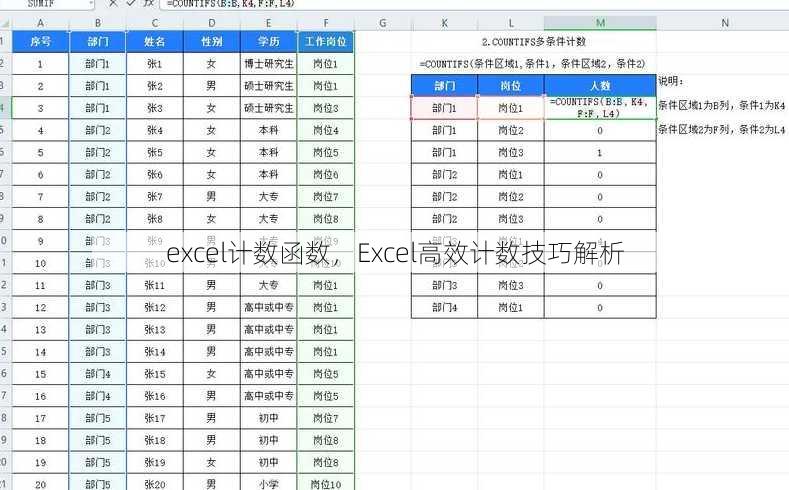 excel计数函数