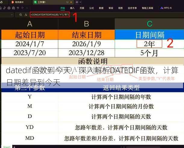 datedif函数到今天
