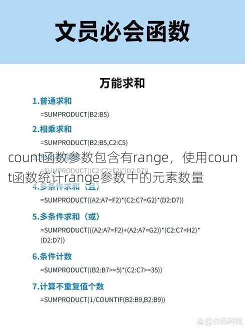 count函数参数包含有range