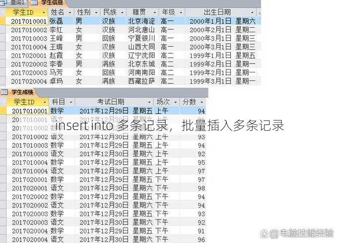 insert into 多条记录