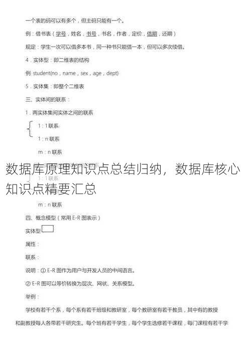 数据库原理知识点总结归纳
