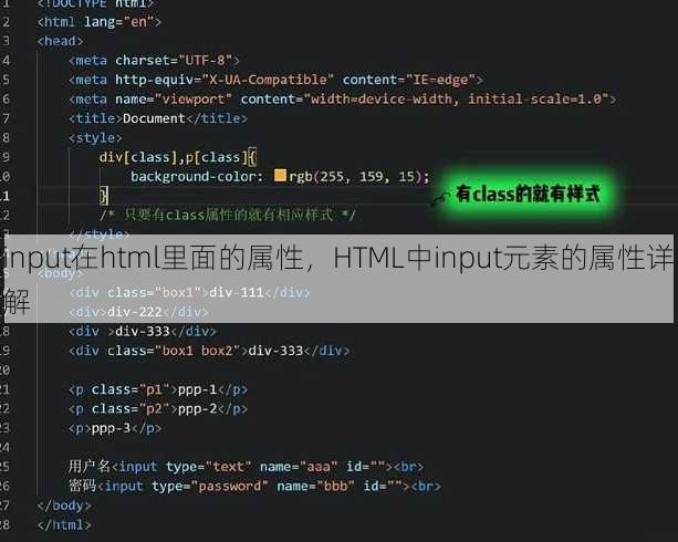 input在html里面的属性