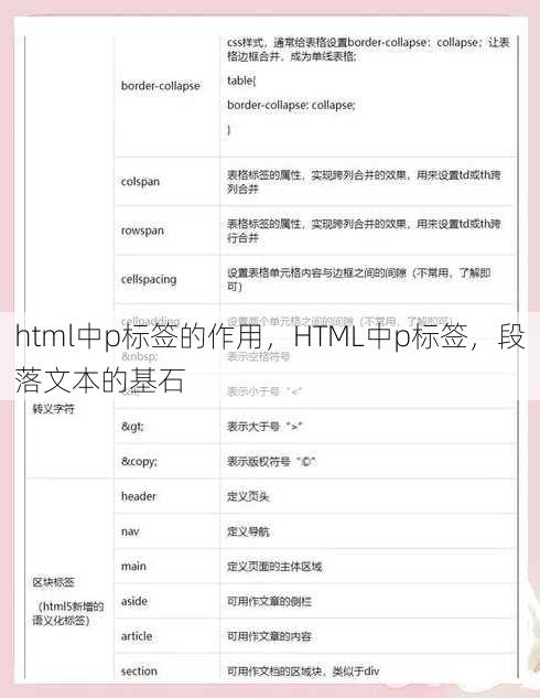 html中p标签的作用