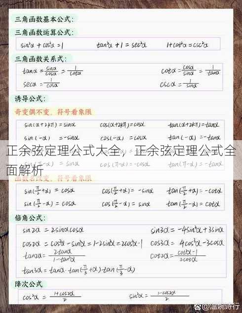 正余弦定理公式大全